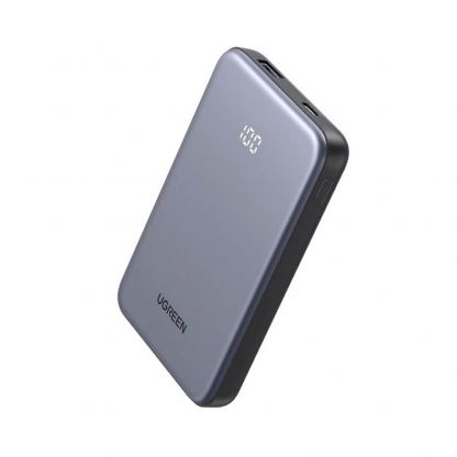 Преносима външна батерия с 1xUSB-C и 1xUSB-A изходи и технология за бързо зареждане - Ugreen Two Way Power Bank 10000 mAh 22.5W (сив)