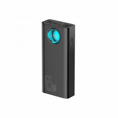 Външна батерия 26800 mAh с 4xUSB и 2xUSB-C изходи за зареждане на смартфони и таблети - Baseus Ambilight Power Bank 65W with Digital Display Quick Charge (черен)