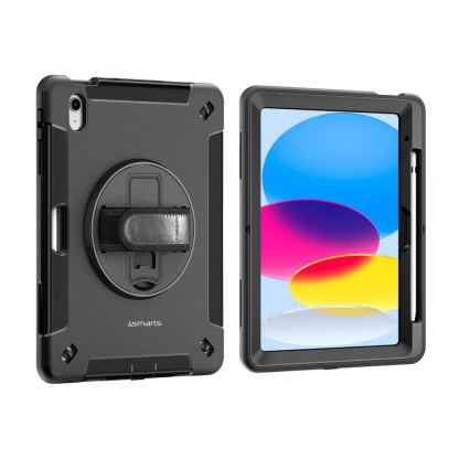 Удароустойчив калъф за iPad 10 (2022), iPad 11 (2025) - 4smarts Rugged Tablet Case Grip (черен)