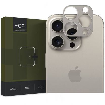 Предпазна метална плочка за камерата на iPhone 15 Pro, iPhone 15 Pro Max - Hofi Alucam Pro Plus Lens Protector (бежов)