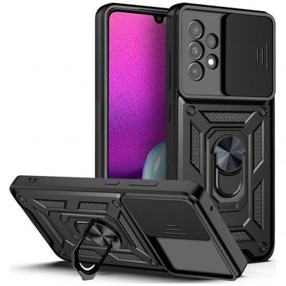 Хибриден удароустойчив кейс с пръстен против изпускане за Samsung Galaxy A33 5G - Techsuit CamShield Case (черен)