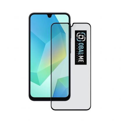  Oбхващащо и ръбовете стъклено защитно покритие за дисплея на Samsung Galaxy A16 4G, Galaxy A16 5G - OBALME Tempered Glass Screen Protector 5D (черен-прозрачен)