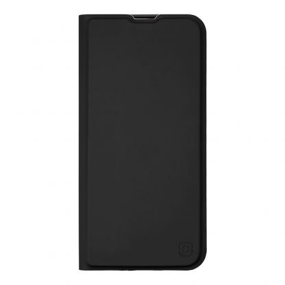  Кожен калъф, тип портфейл с поставка и отделение за кр. карти за Samsung Galaxy A15, Galaxy A15 5G - OBALME SmoothTouch Leather Flip Case (черен)