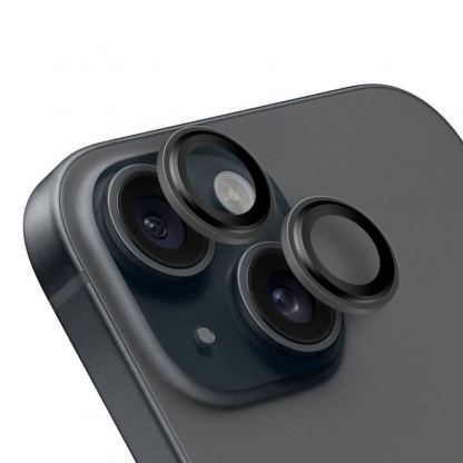 Предпазни стъклени лещи за камерата на iPhone 15, iPhone 15 Plus - OBALME Tempered Glass Camera Lens Protector (черен)