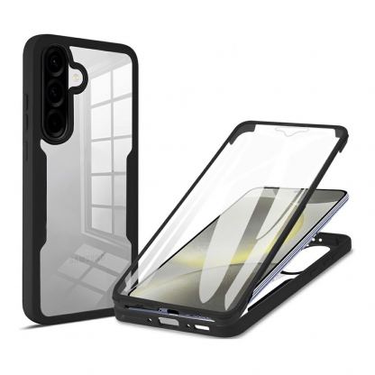 Удароустойчив хибриден кейс с вграден протектор за дисплея за Samsung Galaxy A37 5G - Techsuit ColorVerse 360 Protective Hybrid Case (черен-прозрачен)