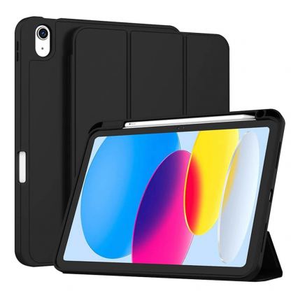 Термополиуретанов (TPU) кейс и поставка за iPad 10 (2022), iPad 11 (2025) - Techsuit Flex Trifold Case (черен)