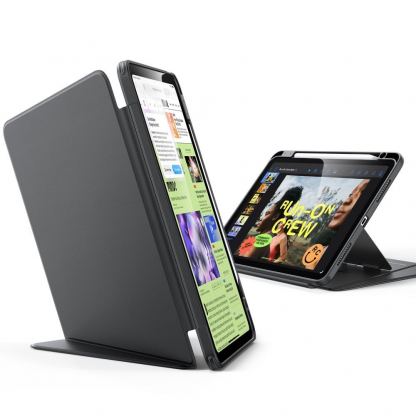Удароустойчив хибриден кейс за iPad Air 11 (2025), iPad Air 11 (2024), iPad Air 5 (2022), iPad Air 4 (2020) - ESR Flip Hybrid Protective Stand Case (черен)