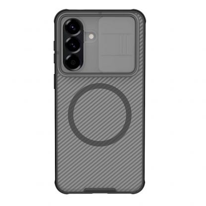 Хибриден удароустойчив кейс с MagSafe за Samsung Galaxy A57 - Nillkin CamShield Pro Magnetic Hard Case (черен-прозрачен)