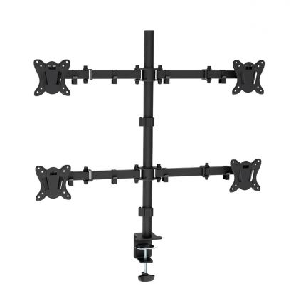Omega Quadruple Desk Mount Max Vesa 75x75 100x100 - четворна стойка за телевизори и монитори с диагонал от 13 до 27 инча (сив) 
