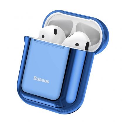 Baseus Shining Hook Silica Gel Case - силиконов калъф за Apple Airpods & Apple Airpods 2 (син)