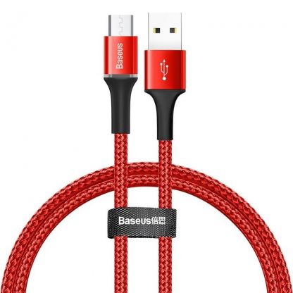 Baseus Halo USB-C to USB-C Cable PD 2.0 60W - кабел с въжена оплетка за устройства с USB-C порт (200 см) (червен) 