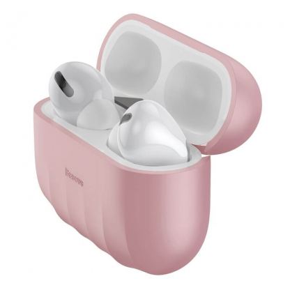 Baseus Shell Pattern Silica Gel Case - силиконов калъф за Apple Airpods Pro (розов)