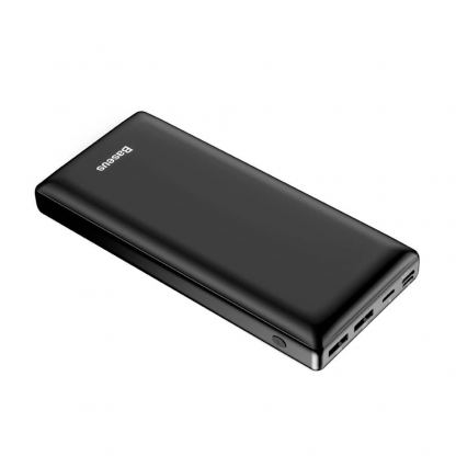 Baseus Mini JA Power Bank - външна батерия 30000 mAh с 2 x USB и USB-C изходи за зареждане на смартфони и таблети (черен)