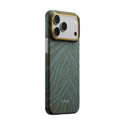 Кевларен кейс с MagSafe за iPhone 17 Pro - Pitaka Breath Of Veins Dive Green Edge Ultra Slim Aramid Fiber Case Limited Edition